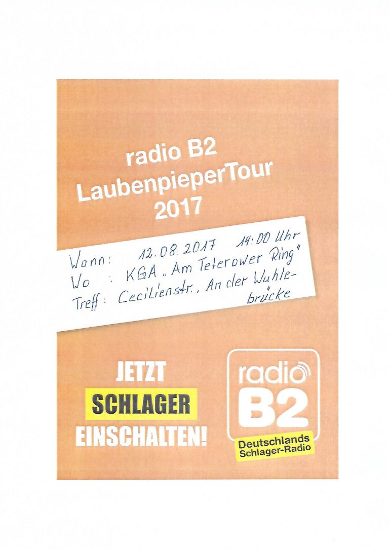 Radio B2 Laubenpiepertour Hellersdorfer Gartenfreunde